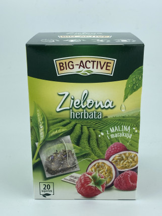 bilde av herbapol big active green tea raspberry passion 12*(20*1,7g)