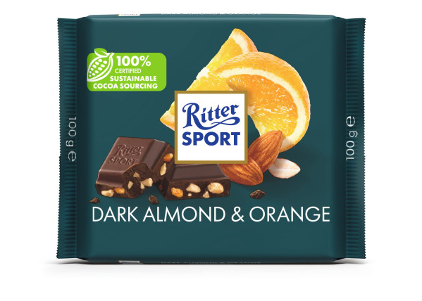 bilde av ritter sport dark almond orange 12*100g